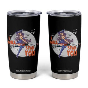 Funny Halloween Nurse Tumbler Cup I Will Stab You Witch Nursing