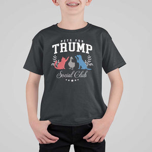 Trump Supporter 2024 T Shirt For Kid Pets For Trump Social Club Est 2024 Duck Cat Dog TS11 Black Print Your Wear