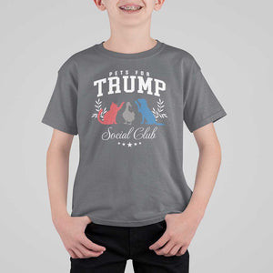 Trump Supporter 2024 T Shirt For Kid Pets For Trump Social Club Est 2024 Duck Cat Dog TS11 Charcoal Print Your Wear