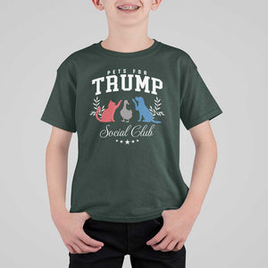 Trump Supporter 2024 T Shirt For Kid Pets For Trump Social Club Est 2024 Duck Cat Dog TS11 Dark Forest Green Print Your Wear