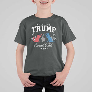 Trump Supporter 2024 T Shirt For Kid Pets For Trump Social Club Est 2024 Duck Cat Dog TS11 Dark Heather Print Your Wear