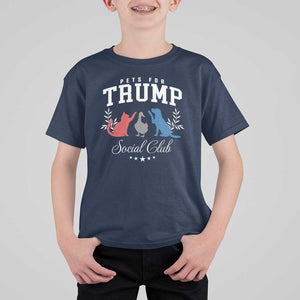 Trump Supporter 2024 T Shirt For Kid Pets For Trump Social Club Est 2024 Duck Cat Dog TS11 Navy Print Your Wear