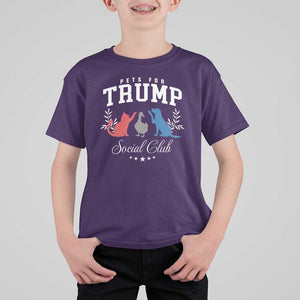 Trump Supporter 2024 T Shirt For Kid Pets For Trump Social Club Est 2024 Duck Cat Dog TS11 Purple Print Your Wear