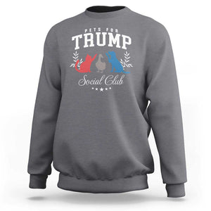 Trump Supporter 2024 Sweatshirt Pets For Trump Social Club Est 2024 Duck Cat Dog TS11 Charcoal Print Your Wear