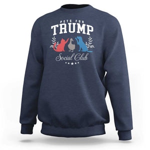 Trump Supporter 2024 Sweatshirt Pets For Trump Social Club Est 2024 Duck Cat Dog TS11 Navy Print Your Wear