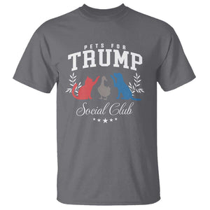 Trump Supporter 2024 T Shirt Pets For Trump Social Club Est 2024 Duck Cat Dog TS11 Charcoal Print Your Wear