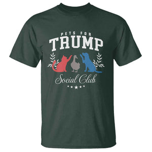 Trump Supporter 2024 T Shirt Pets For Trump Social Club Est 2024 Duck Cat Dog TS11 Dark Forest Green Print Your Wear