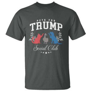 Trump Supporter 2024 T Shirt Pets For Trump Social Club Est 2024 Duck Cat Dog TS11 Dark Heather Print Your Wear