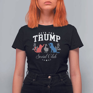 Trump Supporter 2024 T Shirt For Women Pets For Trump Social Club Est 2024 Duck Cat Dog TS11 Black Print Your Wear