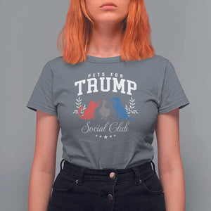 Trump Supporter 2024 T Shirt For Women Pets For Trump Social Club Est 2024 Duck Cat Dog TS11 Charcoal Print Your Wear