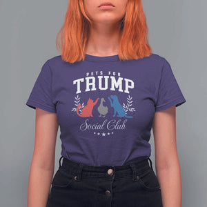 Trump Supporter 2024 T Shirt For Women Pets For Trump Social Club Est 2024 Duck Cat Dog TS11 Purple Print Your Wear