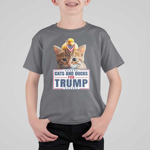 Trump Supporter T Shirt For Kid Cats And Ducks For Trump Presidential Election 2024 TS11 Charcoal Print Your Wear