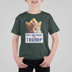 Trump Supporter T Shirt For Kid Cats And Ducks For Trump Presidential Election 2024 TS11 Dark Forest Green Print Your Wear