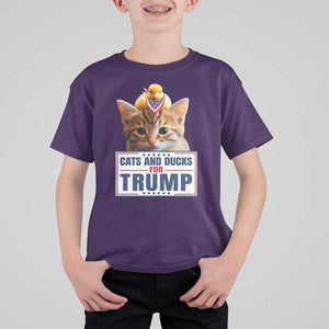 Trump Supporter T Shirt For Kid Cats And Ducks For Trump Presidential Election 2024 TS11 Purple Print Your Wear