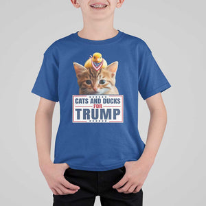 Trump Supporter T Shirt For Kid Cats And Ducks For Trump Presidential Election 2024 TS11 Royal Blue Print Your Wear