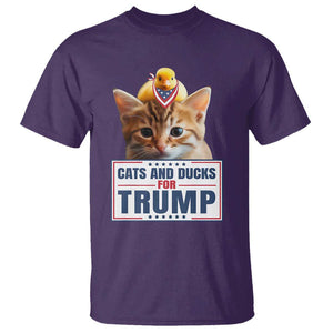 Trump Supporter T Shirt Cats And Ducks For Trump Presidential Election 2024 TS11 Purple Print Your Wear