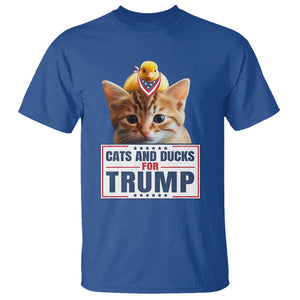 Trump Supporter T Shirt Cats And Ducks For Trump Presidential Election 2024 TS11 Royal Blue Print Your Wear