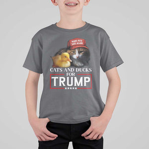 Trump Supporter T Shirt For Kid Cats And Ducks For Trump Make Pets Safe Again TS11 Charcoal Print Your Wear