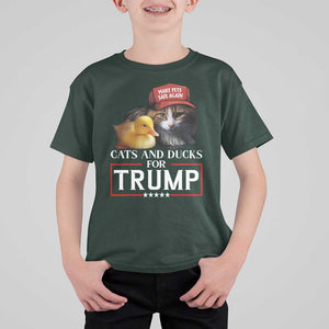 Trump Supporter T Shirt For Kid Cats And Ducks For Trump Make Pets Safe Again TS11 Dark Forest Green Print Your Wear