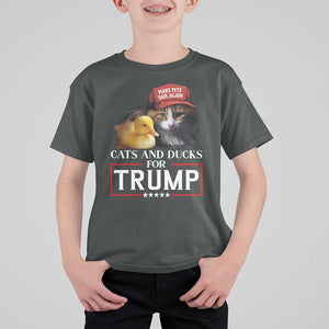 Trump Supporter T Shirt For Kid Cats And Ducks For Trump Make Pets Safe Again TS11 Dark Heather Print Your Wear