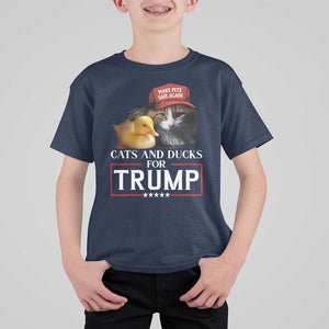 Trump Supporter T Shirt For Kid Cats And Ducks For Trump Make Pets Safe Again TS11 Navy Print Your Wear