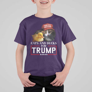 Trump Supporter T Shirt For Kid Cats And Ducks For Trump Make Pets Safe Again TS11 Purple Print Your Wear