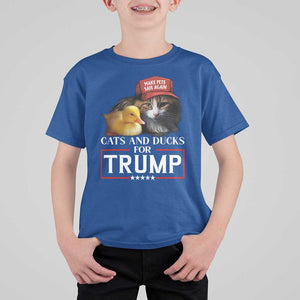 Trump Supporter T Shirt For Kid Cats And Ducks For Trump Make Pets Safe Again TS11 Royal Blue Print Your Wear