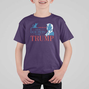 Trump Supporter T Shirt For Kid Save Our Pets Vote Trump Cat Star Presidential Election TS11 Purple Print Your Wear