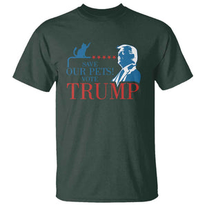 Trump Supporter T Shirt Save Our Pets Vote Trump Cat Star Presidential Election TS11 Dark Forest Green Print Your Wear