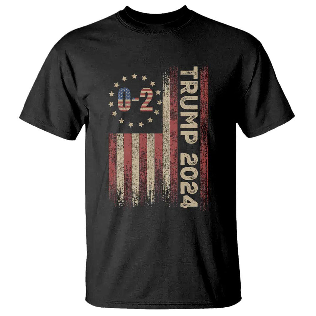 Trump 2024 T Shirt 0 2 Vintage American Flag Star Fight Fight Fight Never Surrender TS11 Black Print Your Wear