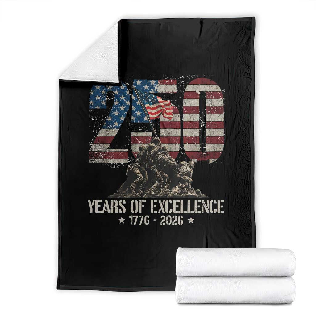 250 Years Of Excellence Throw Blanket 250th American Anniversary Independence Day TS11 Black Print Your Wear
