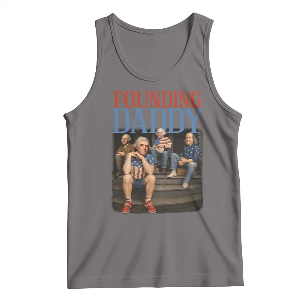 Funny 4th Of July Patriotic Founding Daddy Founding Fathers Tank Top TS11 Deep Heather Print Your Wear