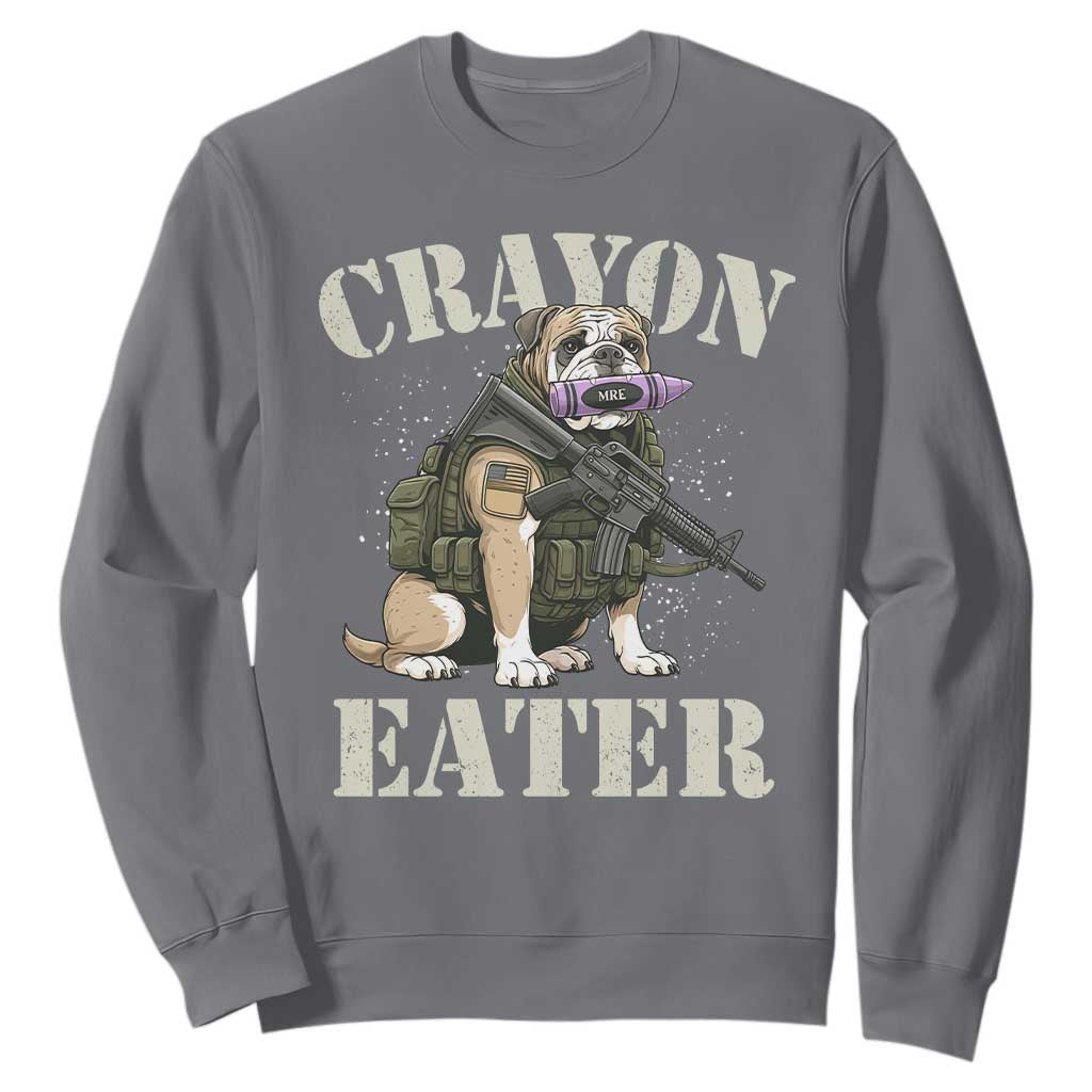 Funny Crayon Eater Sweatshirt Military Corps Proud Marine Soldier TS11 Charcoal Print Your Wear