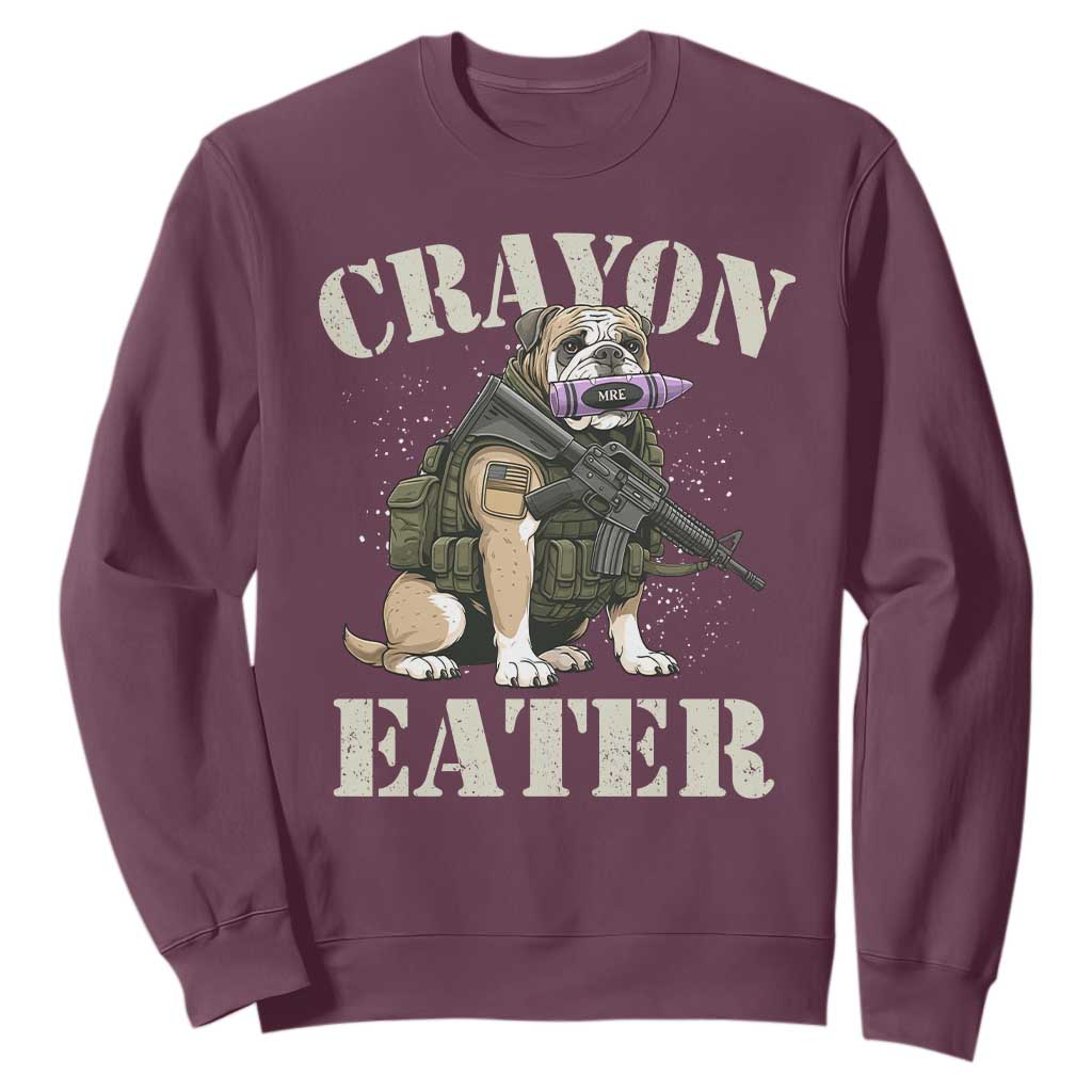 Funny Crayon Eater Sweatshirt Military Corps Proud Marine Soldier TS11 Maroon Print Your Wear