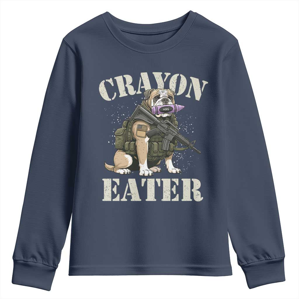 Funny Crayon Eater Youth Sweatshirt Military Corps Proud Marine Soldier TS11 Navy Print Your Wear