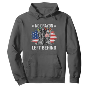 No Crayon Left Behind Hoodie Corps Squad Military Our Marine Troop Combat Boots TS11 Dark Heather Print Your Wear