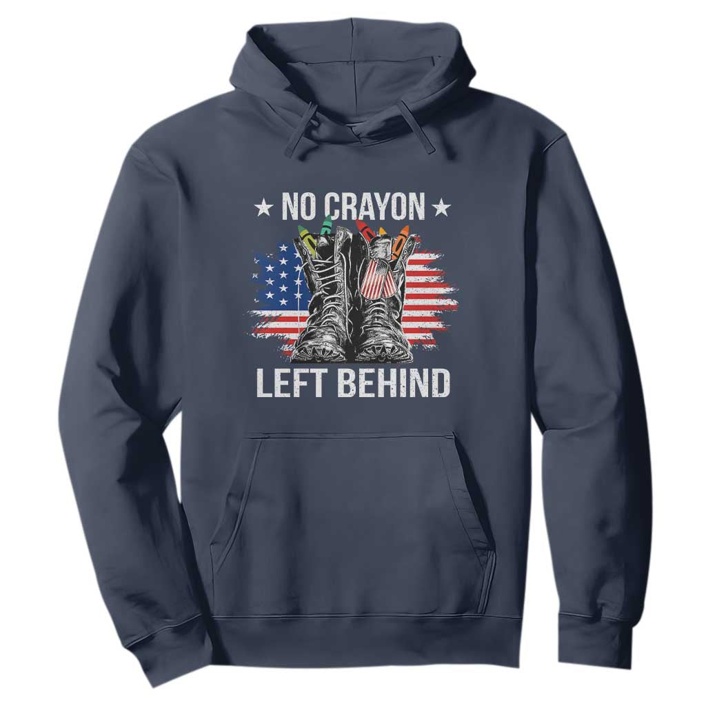 No Crayon Left Behind Hoodie Corps Squad Military Our Marine Troop Combat Boots TS11 Navy Print Your Wear