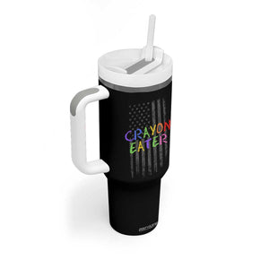 Funny Marine Military Veteran Tumbler With Handle Crayon Eater American Flag TS11 Print Your Wear