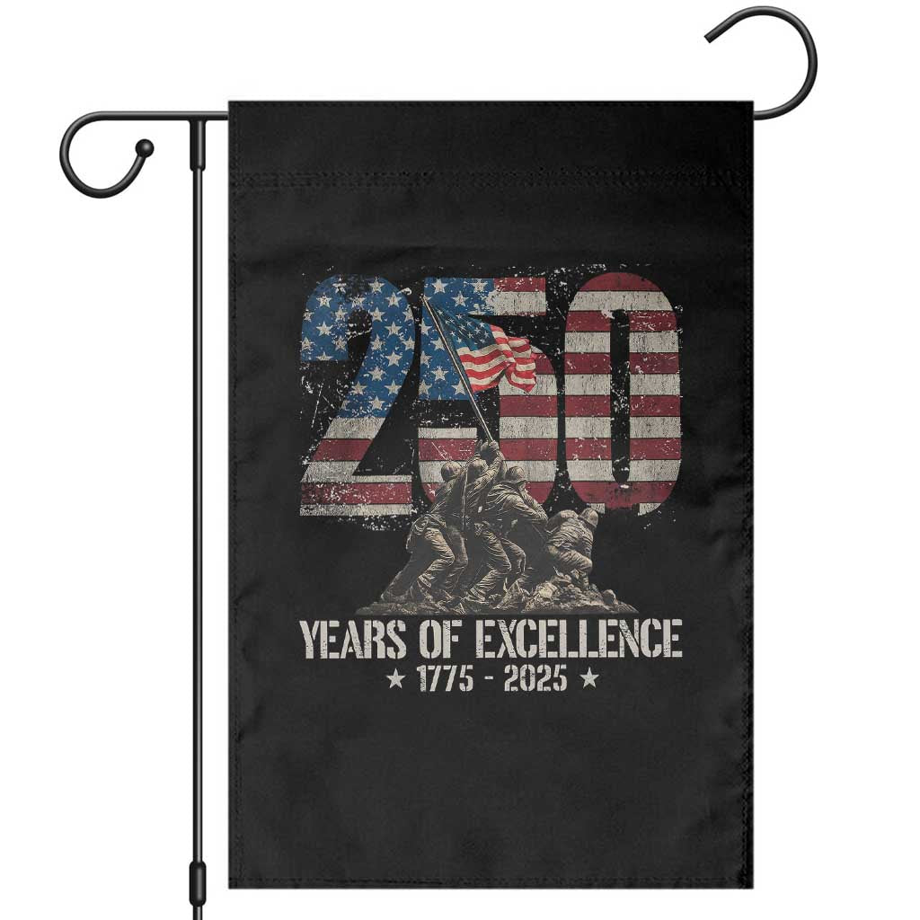250 Years Of Excellence Garden Flag 250th US Military Birthday Iwo Jima TS11 Black Print Your Wear