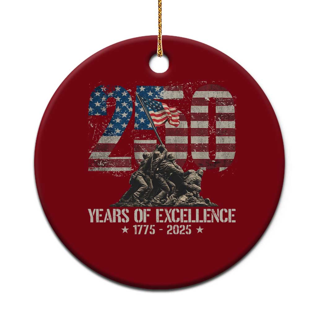 250 Years Of Excellence Ceramic Ornament 250th US Military Birthday Iwo Jima TS11 1pc Red Print Your Wear