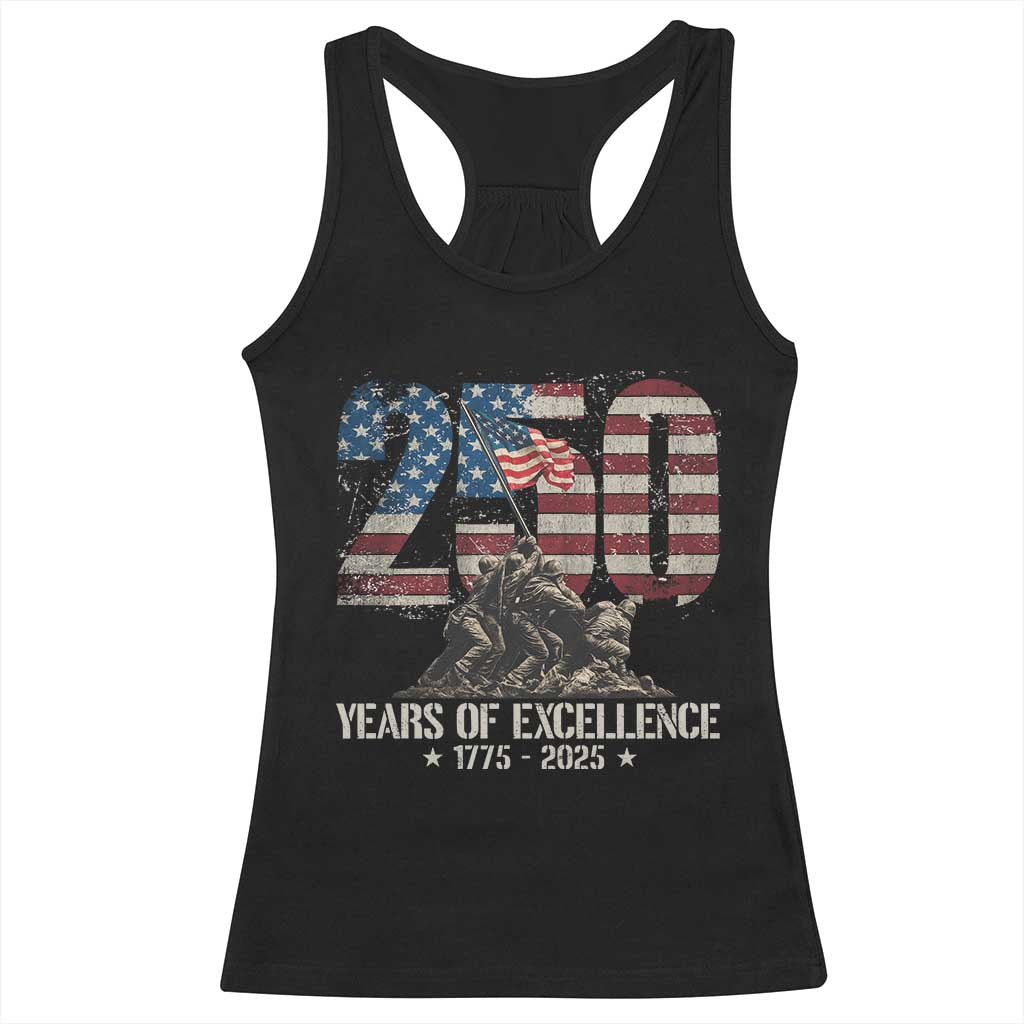 250 Years Of Excellence Racerback Tank Top 250th US Military Birthday Iwo Jima TS11 Black Print Your Wear