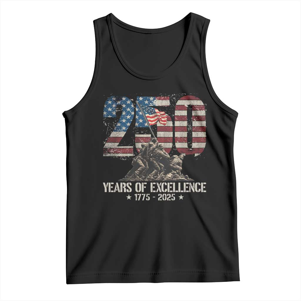 250 Years Of Excellence Tank Top 250th US Military Birthday Iwo Jima TS11 Black Print Your Wear
