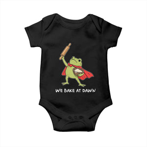 We Bake At Dawn Baby Onesie Funny Frog Baking Lover
