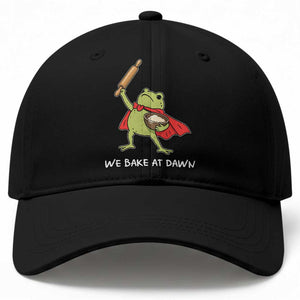 We Bake At Dawn Baseball Cap Funny Frog Baking Lover