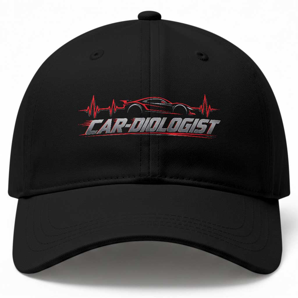 Car Diologist Funny Car Enthusiast Automotive Mechanic Heartbeat Baseball Cap
