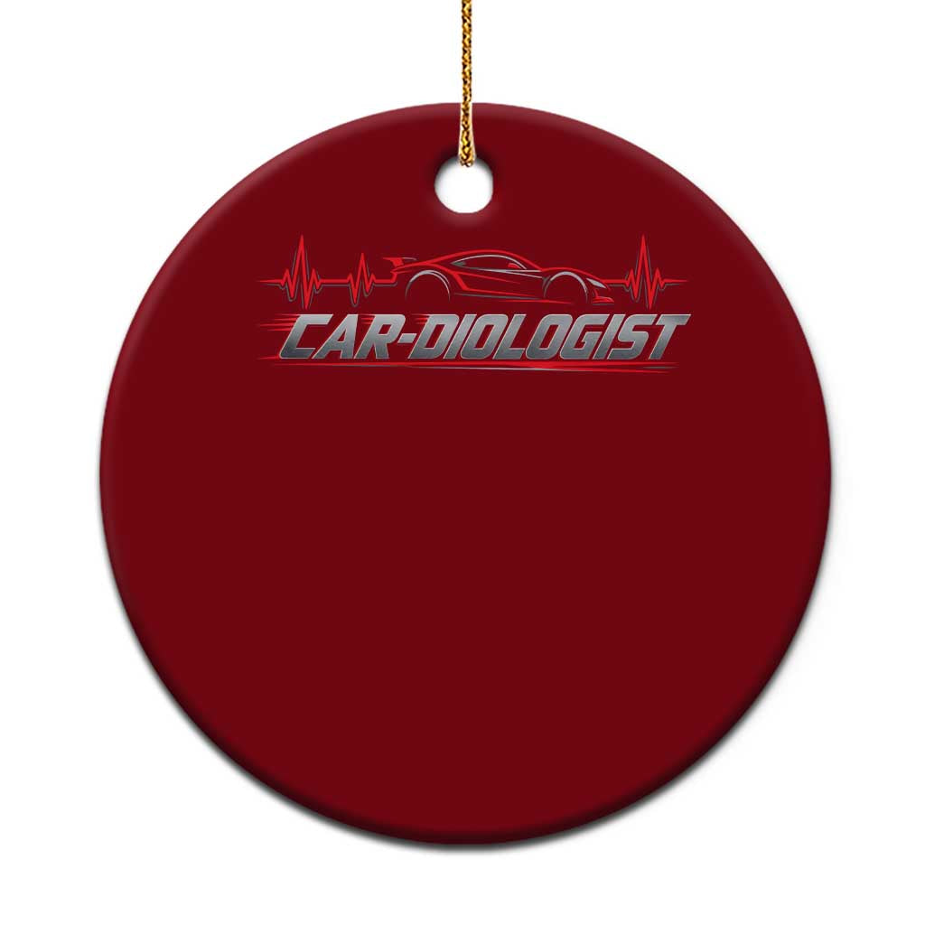 Car Diologist Funny Car Enthusiast Automotive Mechanic Heartbeat Ceramic Ornament