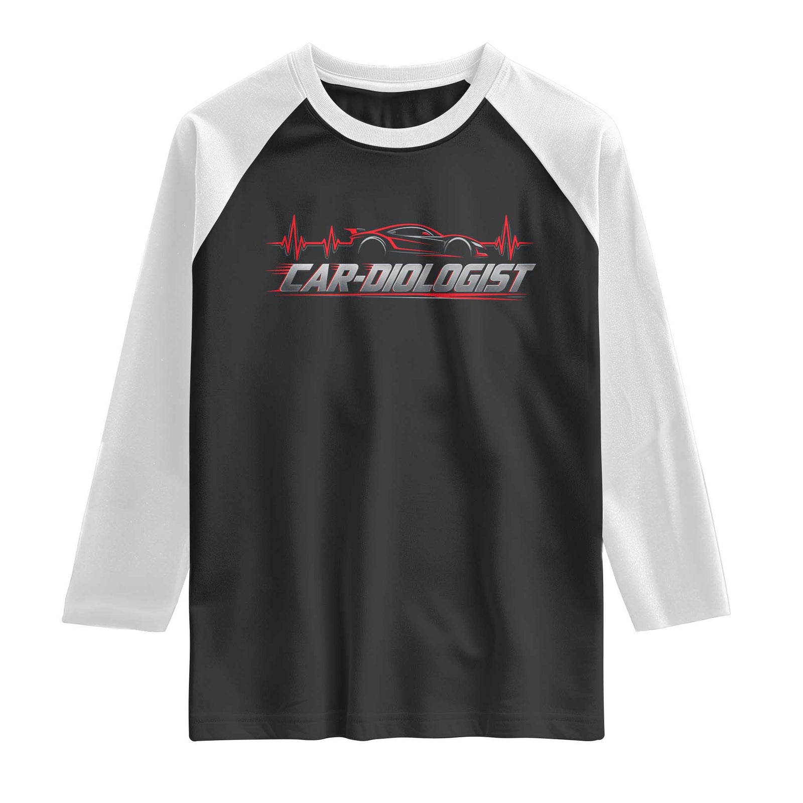 Car Diologist Funny Car Enthusiast Automotive Mechanic Heartbeat Raglan Shirt
