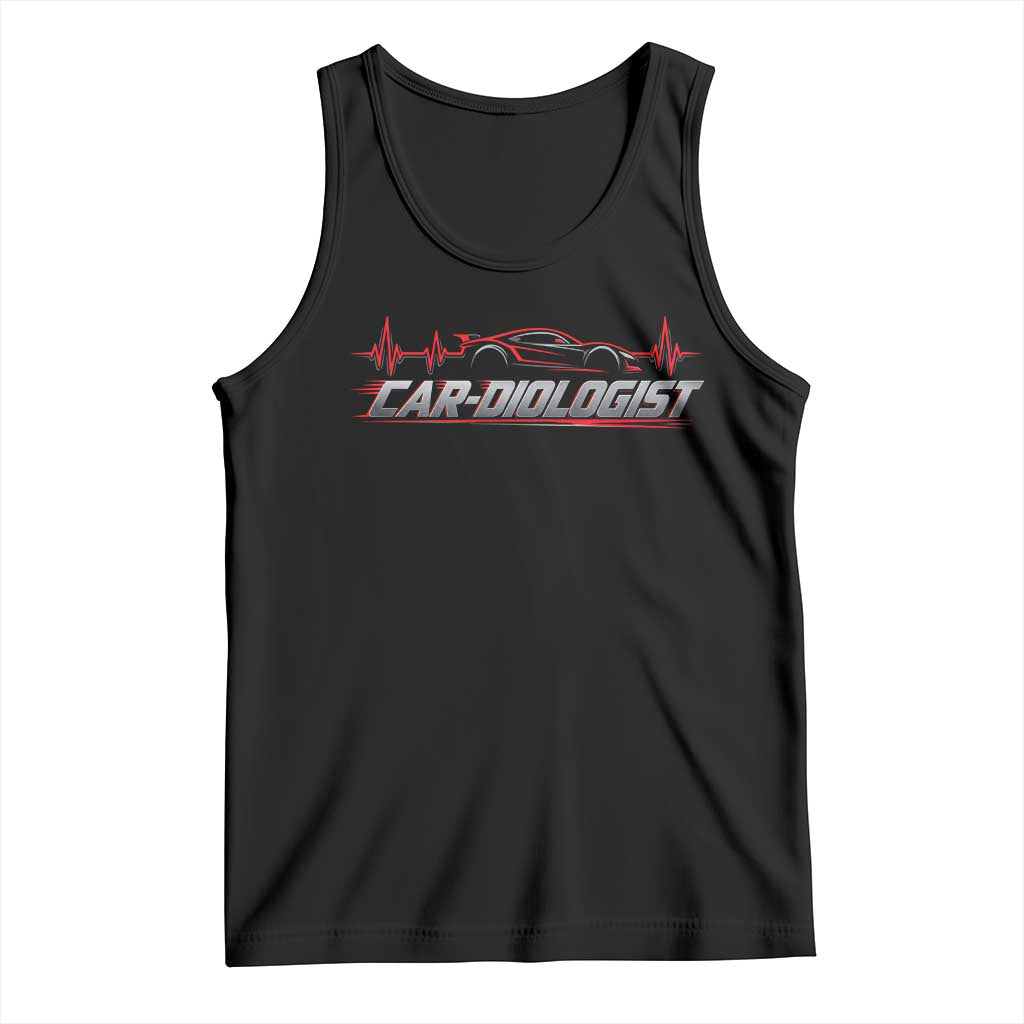 Car Diologist Funny Car Enthusiast Automotive Mechanic Heartbeat Tank Top