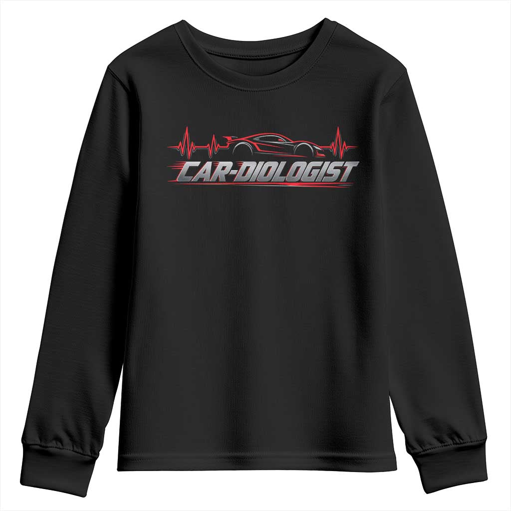 Car Diologist Funny Car Enthusiast Automotive Mechanic Heartbeat Youth Sweatshirt