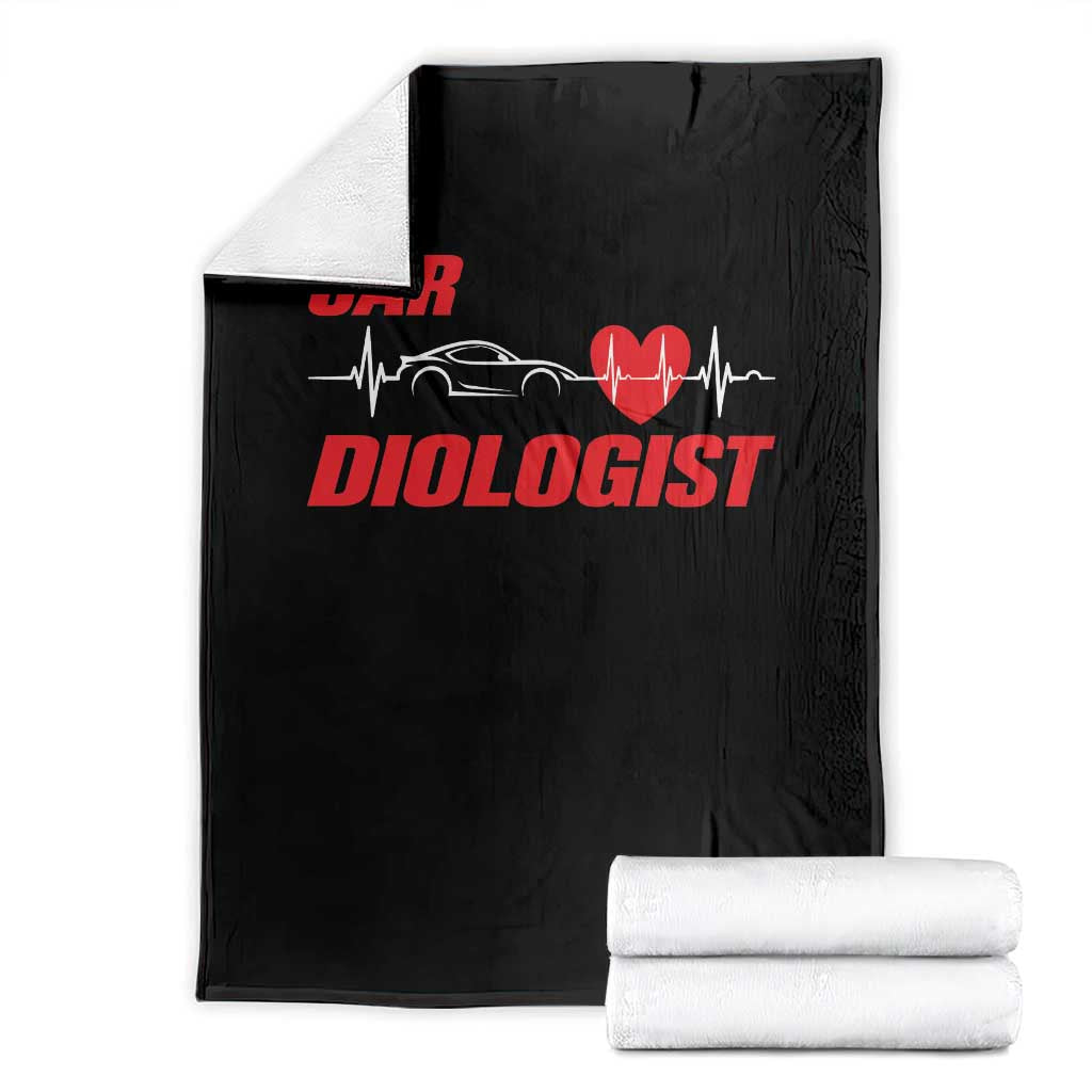 Car Diologist Throw Blanket Funny Car Guy Mechanic Engineer Heartbeat